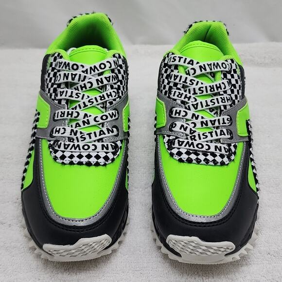 ASOS DESIGN × CHRISTIAN COWAN CHUNKY TRAINERS LADIES 6 NEON GREEN REFLECTIVE - Picture 2 of 16